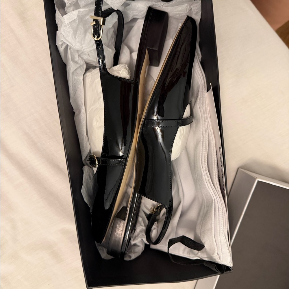 NWT Larroude Ines flat soft patent leather black - Picture 6 of 6